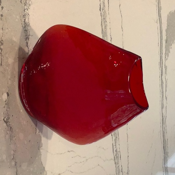 Changing color scheme!  Cherry red glass vase! - Picture 1 of 4